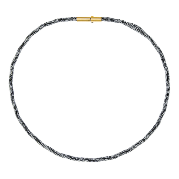 Ernstes Design, Collier, Kette, facettierter schwarzer Hämatit K859